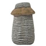 Textured Stoneware Mushroom-Form Vase, 9'H