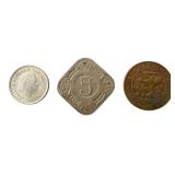 Netherlands Antilles 3-Piece Vintage Coin Set