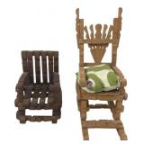 Pair of Folk Art Clothespin Rocking Chairs