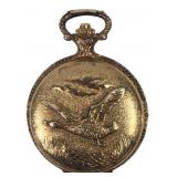 Gold-Tone Metal Flying Duck Pocket Watch Case, 1.5
