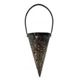 Two's Company Silver-Plated Floral Hanging Basket
