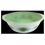 Rare Glasbake Atomic Starburst Milk Glass Casserol