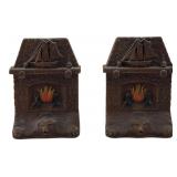 Pair of Rustic Fireplace and Bear Rug Bookends