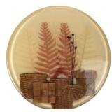 VTG Fern and Woven Basket Resin Wall Plaque