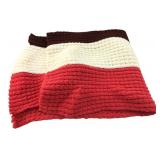 Hand-Crocheted Striped Afghan Blanket