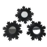 Set of Three Sunburst Wall Mirrors, 9.5 in.
