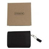 Coach Dark Brown Leather Zip-Around Wallet