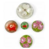 Collection of Five Decorative Art Glass Paperweigh