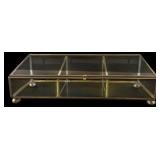 Brass and Glass Slanted Display Case