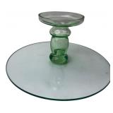 Green Glass Pedestal Stand
