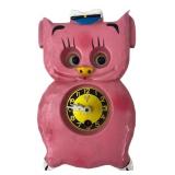 Mi-Ken Pink Pig Moving Eye Wall Clock