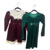 Pair of Toddler Velvet Dresses, Size 4