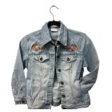Axcess Floral Embroidered Denim Jacket, Size 4
