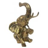 Brass Sitting Elephant Figurine, 8x5'