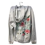 Selena Gomez Floral Graphic Zip-Up Hoodie, Size L