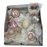 Group of 6 German Glass Christmas Ornaments