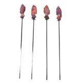 Set of Four Stainless Steel Fish-Handle Skewers