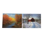 Marjorie Lilley Landscape Paintings, Pair
