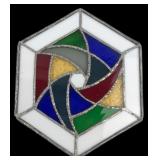 Geometric Stained Glass Hexagon Sun Catcher