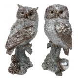 Pair of Decorative Owl Figurines, 9' H