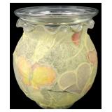 Art Glass Votive Holder with Decoupage Motif
