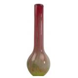 Hand-Blown Art Glass Striped Vase