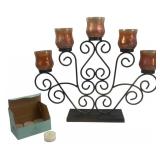 PartyLite Metal Candelabra with Five Glass Votives