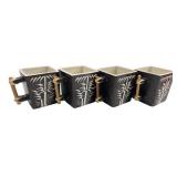 Home Zazen Bamboo Motif Stoneware Teacups (Set of