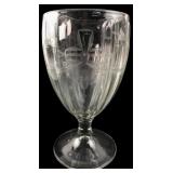 Clear Glass Etched Goblet, 8' H