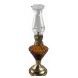 Made in Hong Kong Amber Glass Oil Lamp