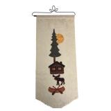 Appliqu© Lodge Motif Fabric Wall Hanging