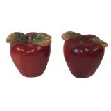 Apple-Shaped Ceramic Salt and Pepper Shaker Pair