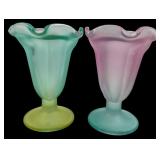 Pair of Frosted Glass Sundae Dishes