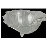 Clear Pressed Glass Shell-Form Footed Bowl