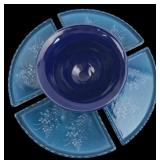 Japanese Blue Glazed Ceramic 5-Piece Condiment Set