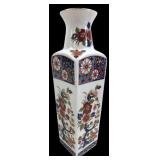 Japanese Porcelain Square Vase with Floral Motif