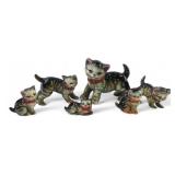 VTG Royal Japan Ceramic Tabby Cats and Kittens