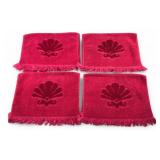 VTG Fieldcrest Cotton Hand Towels, Shell Design (4