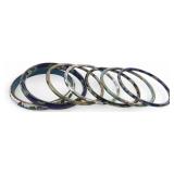 VTG Enamel on Copper Alloy Bangle Bracelets