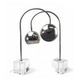 MCM Pr. Chrome and Lucite Eyeball Table Lamps