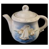 VTG Porcelier Sailboat Nautical Teapot