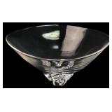 Steuben Crystal Three-Lobed Footed Bowl, 10' Dia