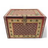 Hand-Painted Indian Wooden Jewelry Box with Drawer