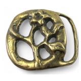 Solid Brass Floral Motif Belt Buckle