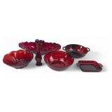 Jeannette and Avon Red Pressed Glassware Collectio