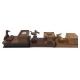 Three Japanese Yosegi-Zaiku Style Wooden Bird Ciga