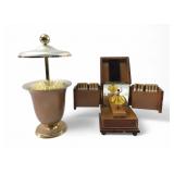 Vintage Musical Cigarette Box and Dispenser Set