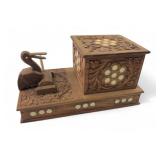 VTG Wooden Mechanical Bird Cigarette Dispenser