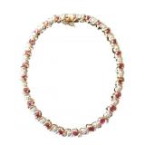 14K Yellow Gold Ruby and Diamond Tennis Bracelet