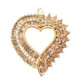 10K Yellow Gold Chocolate Diamond Heart Pendant